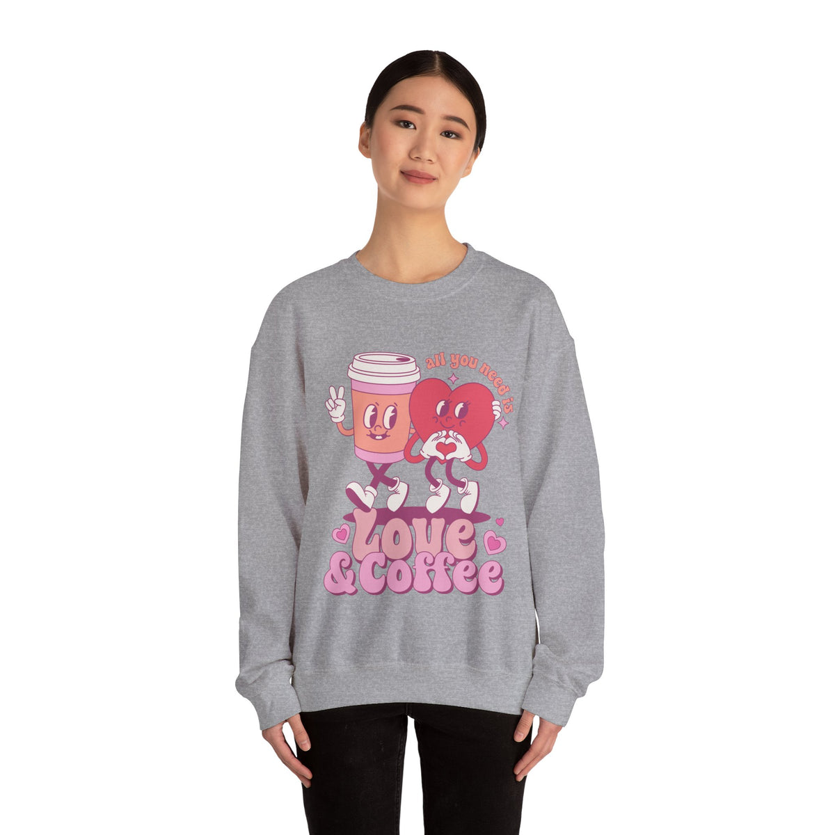 Love & Coffee Unisex Heavy Blend™ Crewneck Sweatshirt