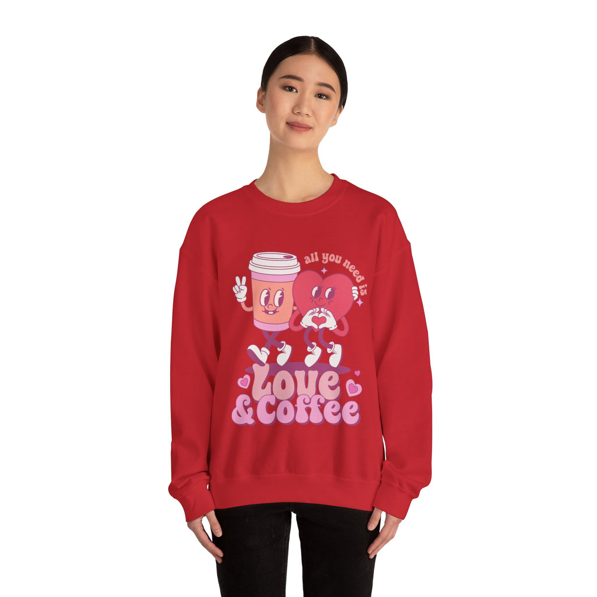 Love & Coffee Unisex Heavy Blend™ Crewneck Sweatshirt